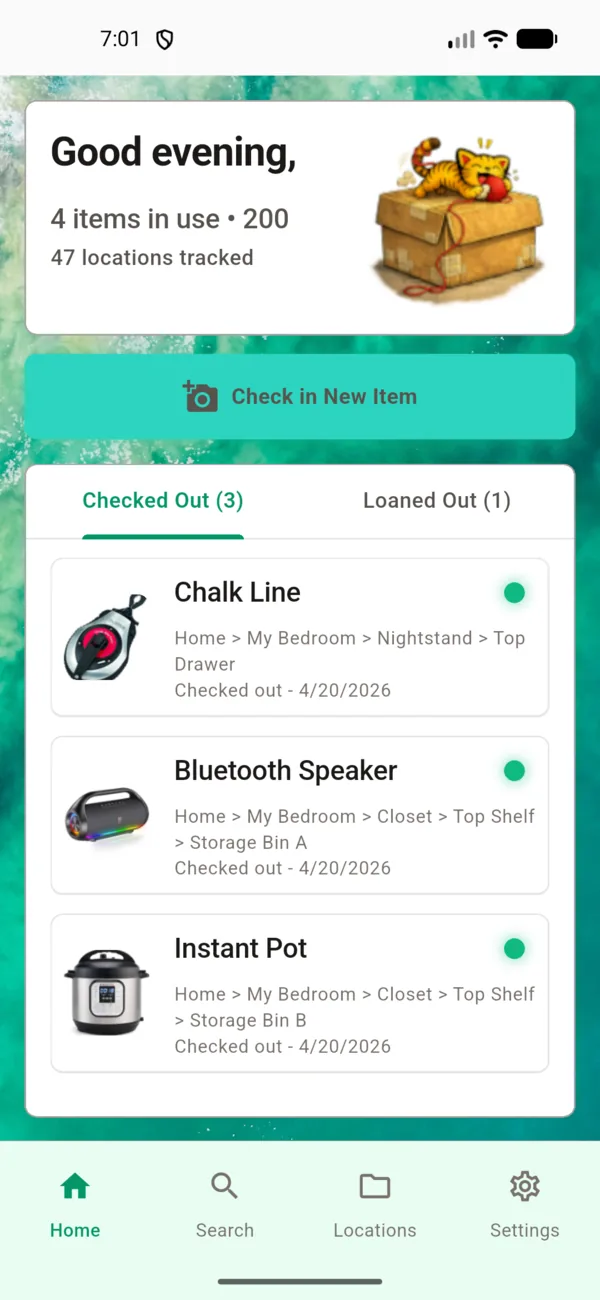 Home dashboard in Where The Bleep